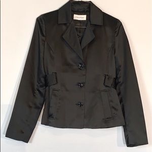 Calvin Klein black button down blazer.